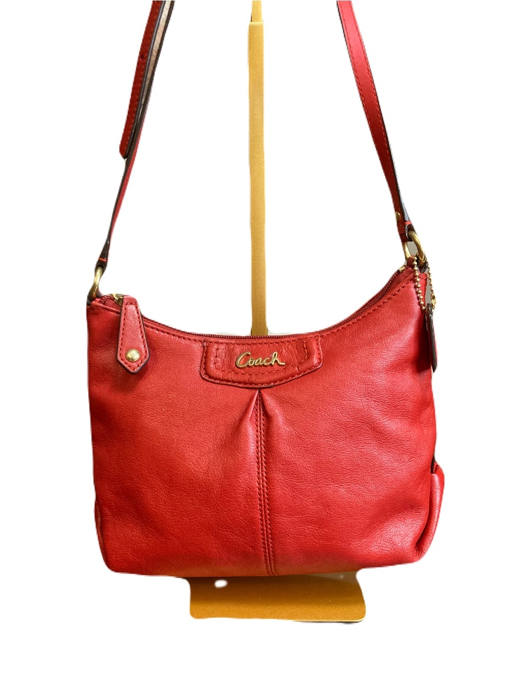 Coach Ashley Red Pleated Leather Crossbody Bag | Style 48121 | EUC
